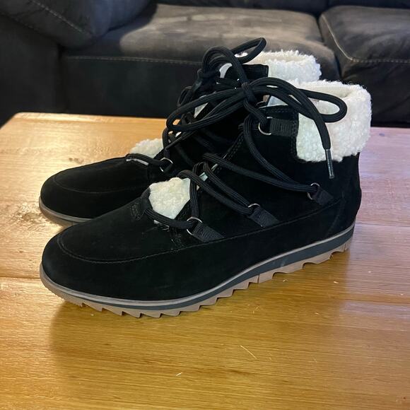 Sorel Women’s Harlow Lace Cozy Bootie Winter Boots Size 10.5 Shearling - Picture 2 of 7